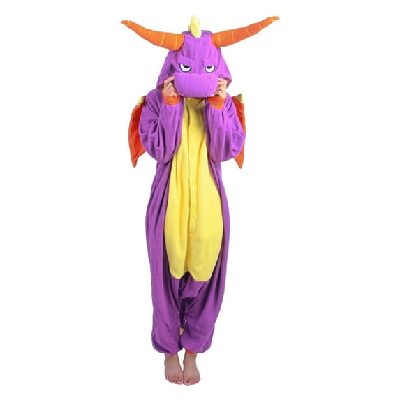 Wangmeiwg Women's Sleepwear Soft Women's Animal Print Pajamas Cozy Cartoon Sleepwear For Home Wear Comfortable Adult Jumpsuit L Purple