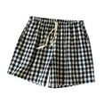 thumbnail image 1 of Wangmeiwg Women's Spring/summer Thin Shorts Loose Fitting Comfortable And Checkered Home Pants Straight Leg, 1 of 3