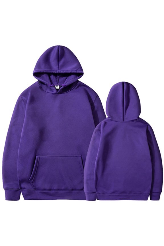 Women's Sweatshirts Custom DIY Women's Solid Rope Hoodie Long Sleeve Pullover for Casual Wear and Fashion Purple XXL