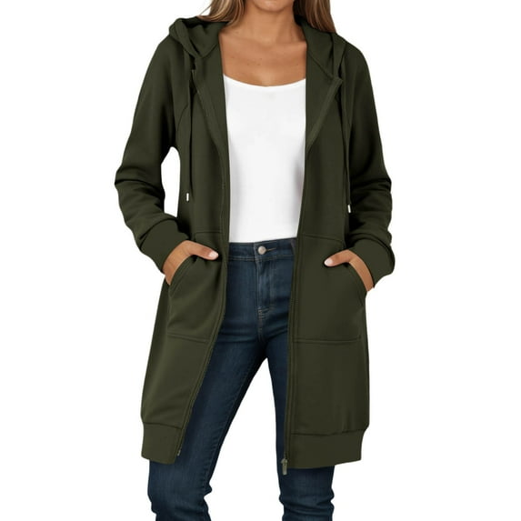Wangmeiwg Women's Sweatshirts Women's Casual Long Sleeve Zippered Hooded Sweatshirt Jacket for Autumn Winter Warm Loungewear Outerwear Green XL