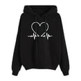 thumbnail image 1 of Wangmeiwg Women's Sweatshirts Women's Casual Print Hooded Sweatshirt Loose Long Sleeve Drawstring Blouse for Everyday Style Black M, 1 of 3