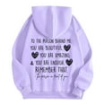 thumbnail image 1 of Wangmeiwg Women's Sweatshirts Women's Dear Person Behind Remember That Mental Health Awareness Hoodie Soft Pullover Comfortable Casual Streetwear Sweatshirt Purple M, 1 of 5
