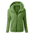 thumbnail image 1 of Wangmeiwg Women's Sweatshirts Women's Hooded Jacket Winter Warm Wool Blend Zippered Sweater Coat Outerwear for Cold Weather Army Green XL, 1 of 5
