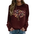 thumbnail image 1 of Wangmeiwg Women's Sweatshirts Women's Hoodies Sweatshirt Casual Round Neck Elegant Dandelion Print Pullover Sweater for Everyday Fashion XXL, 1 of 5