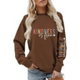thumbnail image 1 of Wangmeiwg Women's Sweatshirts Women's Hoodies Sweatshirt Casual Round Neck Pullover with Letter Print Stylish for Autumn and Winter Wear Coffee XXL, 1 of 4