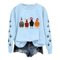 thumbnail image 1 of Wangmeiwg Women's Sweatshirts Women's Hoodies Sweatshirt Christmas Oversize Long Sleeve Crewneck Chicken Printed Lightweight Loose Top L Sky Blue, 1 of 5