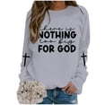 thumbnail image 1 of Wangmeiwg Women's Sweatshirts Women's Hoodies Sweatshirt Fashion Casual Round Neck God Letter Printed Apparel Grey XL, 1 of 5