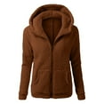 thumbnail image 1 of Wangmeiwg Women's Sweatshirts Women's Jackets & Coats Winter Warm Hooded Sweater Coat Zipper Outwear for Outdoor Coffee L, 1 of 4