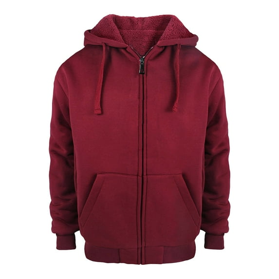 Wangmeiwg Women's Sweatshirts Women's Lined Hoodie Full Zip Thick Jacket Winter Warm Coats Red XL