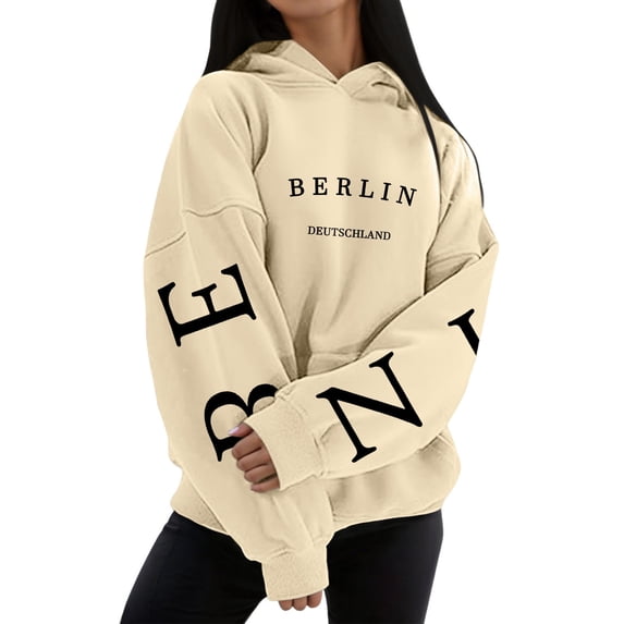 Women's Hoodies & Sweatshirts Long Hooded Pullover Sweatshirt Round Neck Leisure Sports Long Sleeve Training Top for Comfortable Winter Wear