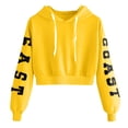 thumbnail image 1 of Wangmeiwg Women's Sweatshirts Women's T-Shirts Sleeve Blouse Sweatshirt Long Letters Pullover Tops Hoodie Blouse for Women Yellow L, 1 of 7