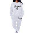 thumbnail image 1 of Wangmeiwg Women's Sweatshirts Women's Trousers Suit Stylish Comfortable Loose Hoodie and Sweatpants Set for Casual Loungewear White M, 1 of 4