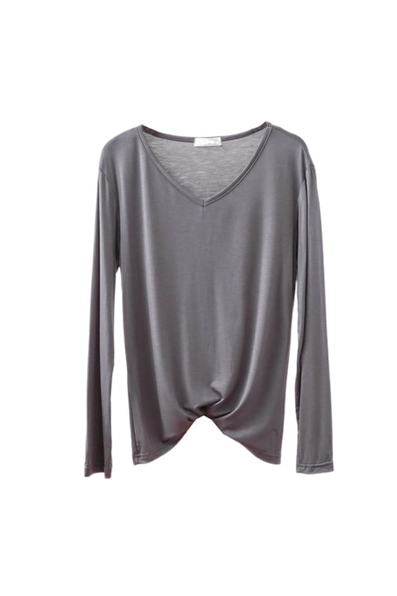 Women's T-Shirts Title Solid Color Ruffles V Neck Blouse Elegant Puff Sleeve Shirts For Women Black M