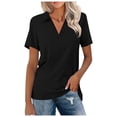thumbnail image 1 of Wangmeiwg Women's T-Shirts for Women Short Sleeve V Neck Casual Tops Comfortable Basic Tees for Work and Weekend Black M, 1 of 8