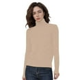 thumbnail image 1 of Wangmeiwg Women's Wool Seamless Sweater Turtleneck First Line Long Sleeve Knitted Pullover Tops Puffy Sweater, 1 of 4