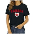 thumbnail image 1 of Wangmeiwg Womens Canada Day Shirts Canada Flag Graphic Tshirt Canadian Maple Leaf Short Sleeve Patriotic Tee Tops Apparel T Shirt, 1 of 5