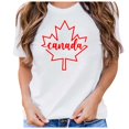 thumbnail image 1 of Wangmeiwg Womens Canada Shirts Canada Day Flag Short Sleeve Maple Leaf Tee Top Womens Summer Shirt, 1 of 4