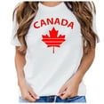 thumbnail image 1 of Wangmeiwg Womens Canada Shirts Canada Day Flag Short Sleeve Maple Leaf Tee Top Womens Summer Shirt, 1 of 4