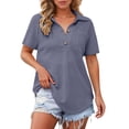 thumbnail image 1 of Wangmeiwg Womens T Shirts, Women's Knit Shirt Top for Comfort and Versatility in Women's T-Shirts category Knitwear for Casual Wear and Easy Styling Navy L, 1 of 5