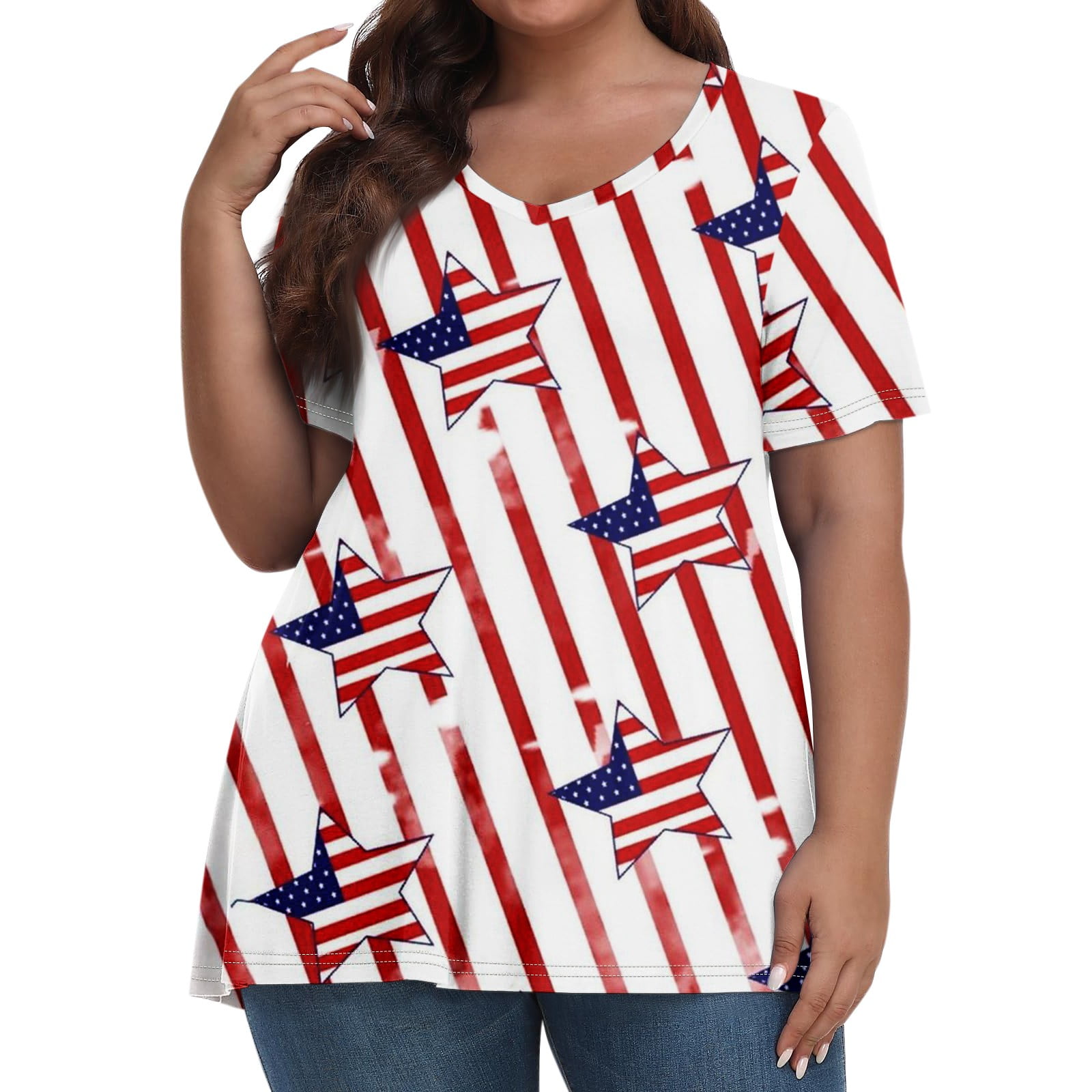 4th of july plus size tank tops