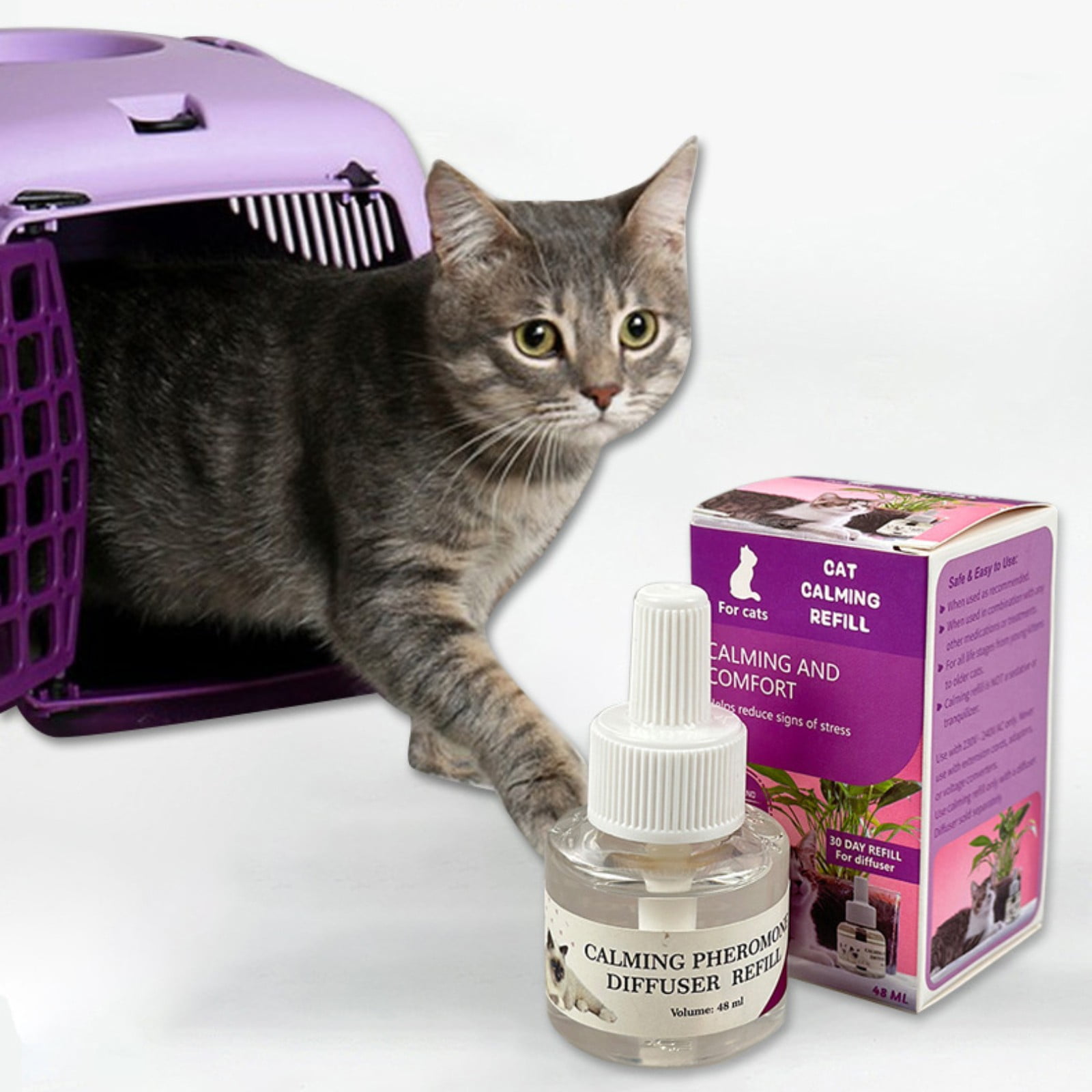 Wangxldd Cat Calming Pheromone Diffuser Refill Powered by FELIWAY Reduce Scratching Urine Spraying Marking and Anxiety 30 Day Supply 48ml Walmart