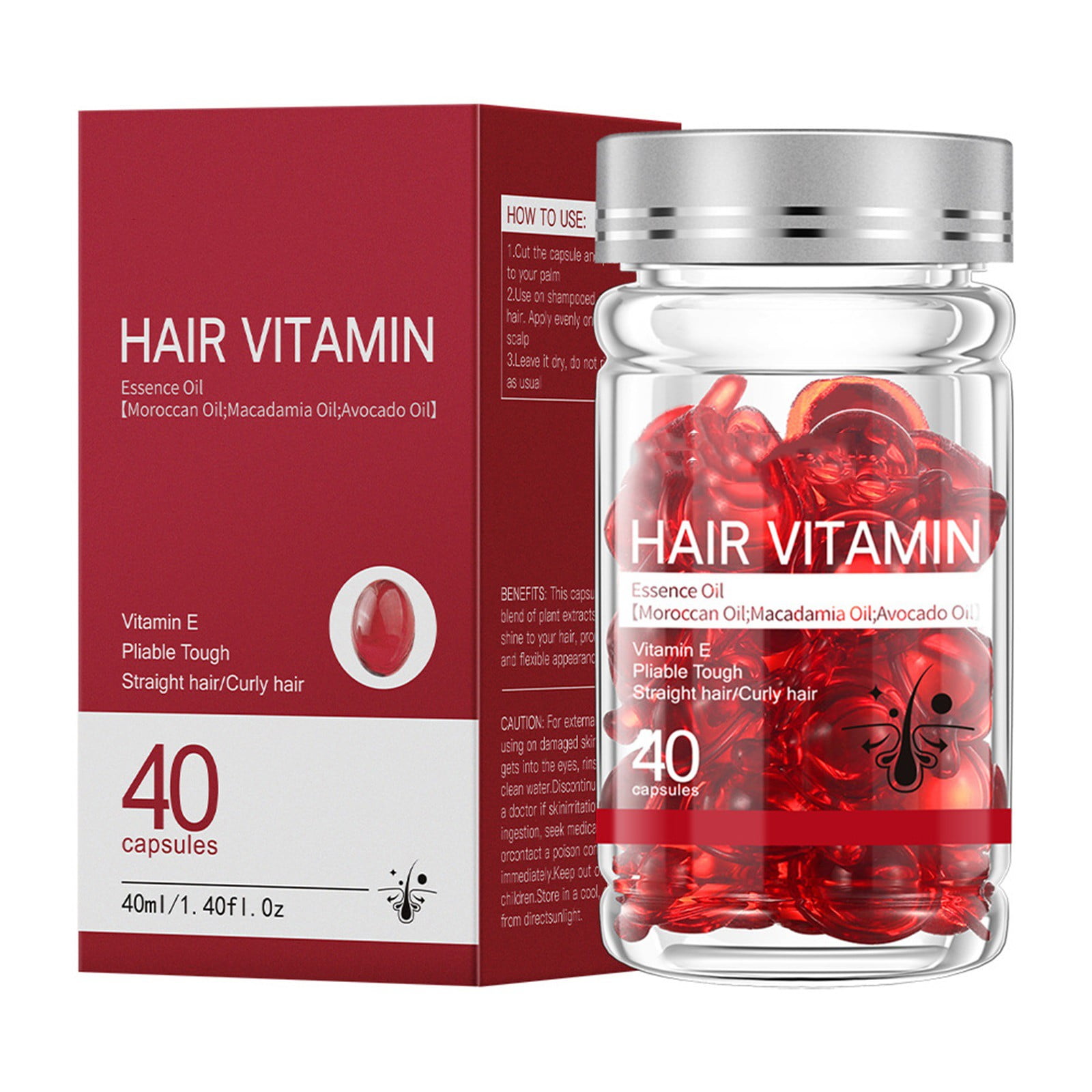 Wangxldd Hair Vitamins Serum 40 Capsules Hair Growth Serum For Hair