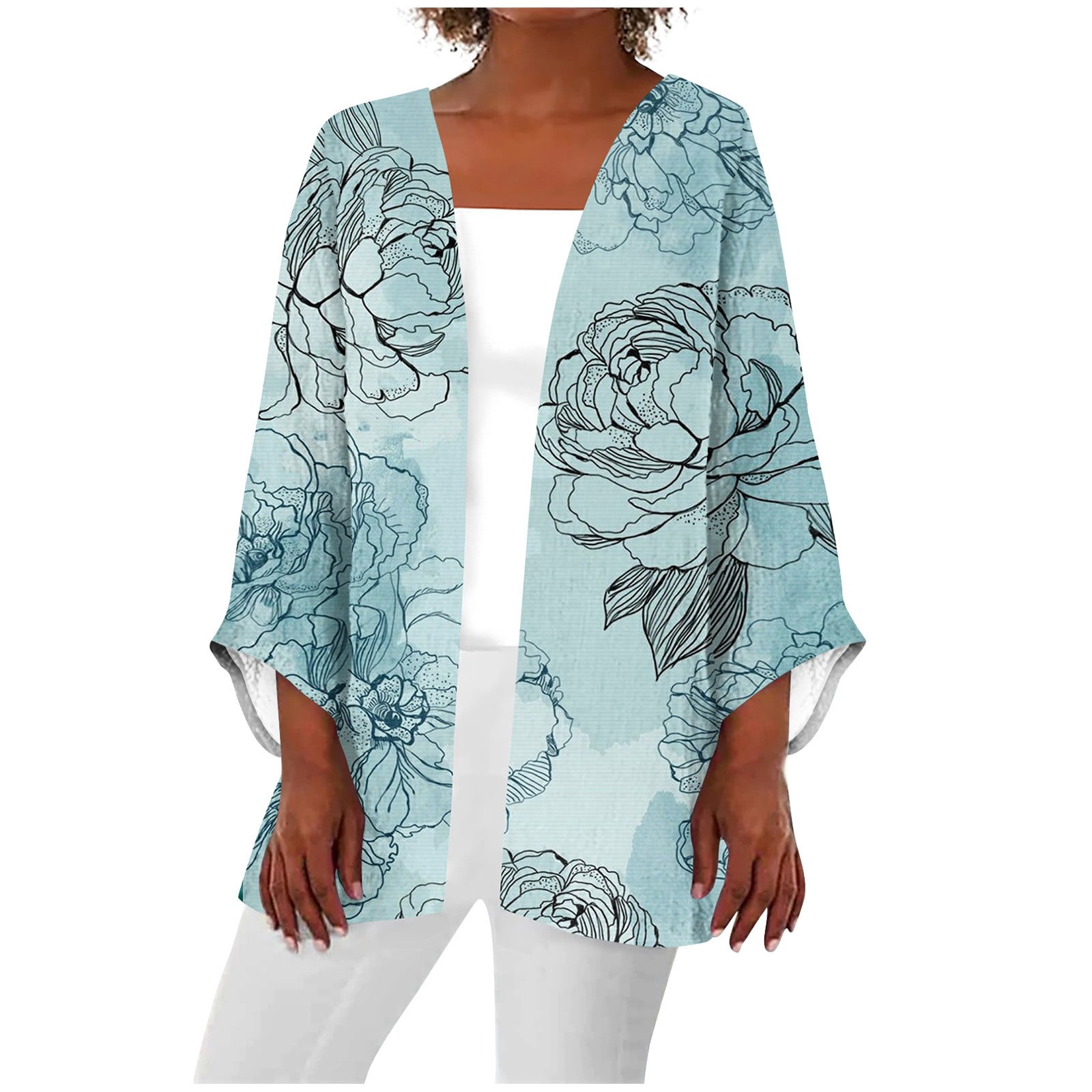 Wangxldd Pink Shrugs for Women 3/4 Sleeve Womens Summer Cardigan
