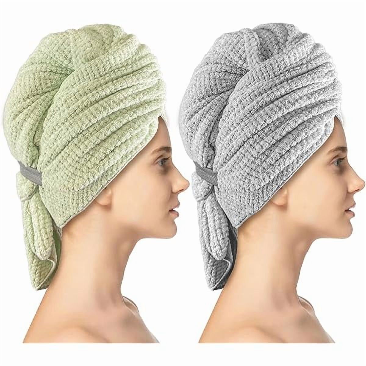 Wanhoo 2 Pack Extra Microfiber Hair Towel Wrap for Women,Super Soft ...