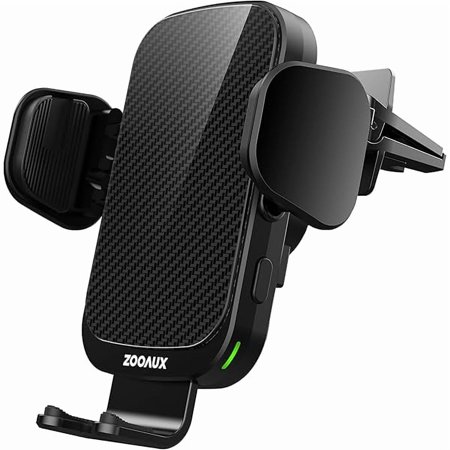 Wanhoo Wireless Car Charger Vent Mount, 15W Fast Charging Auto-Clamping Car Mount, Air Vent Car Phone Holder for iPhone 15/15 Pro/14/13 Pro/XS/XR/X/8,Samsung S24/S23/22/S21/S10 (Black)