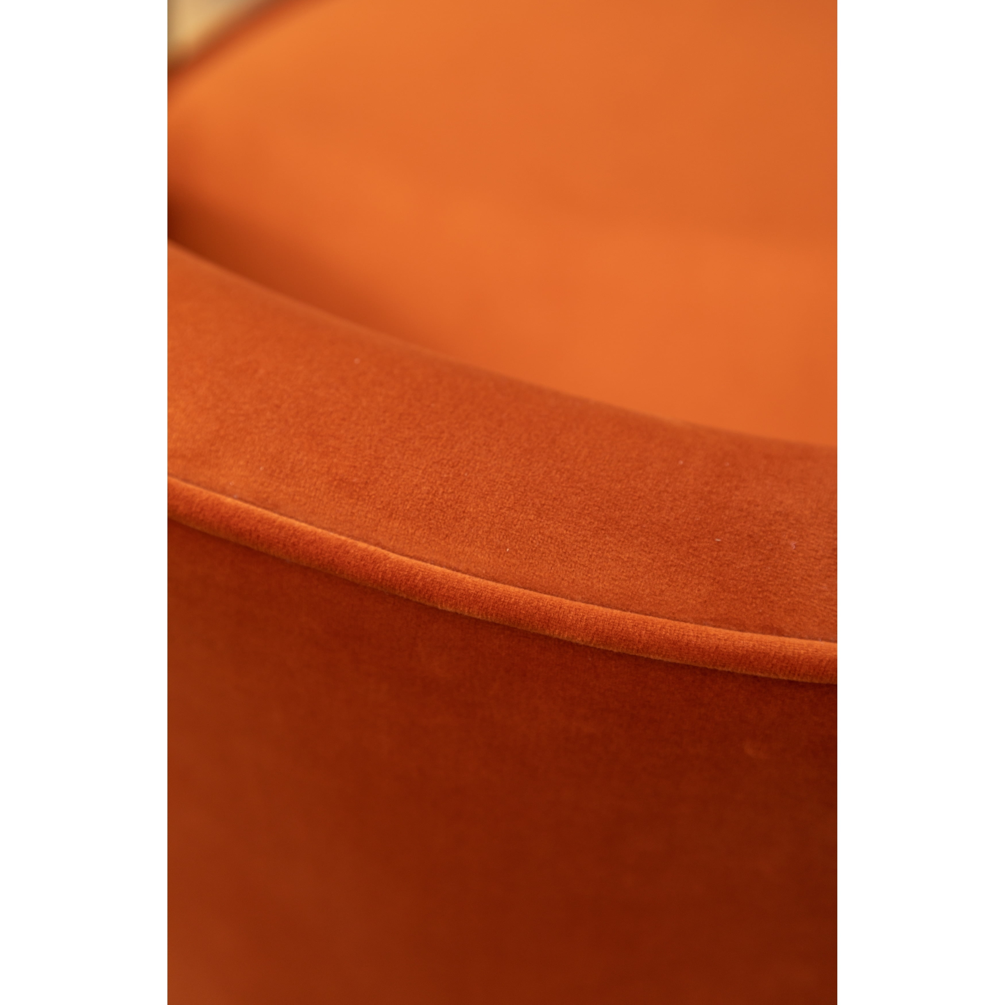 Wania Orange Velvet Swivel Chair with Wood Frame