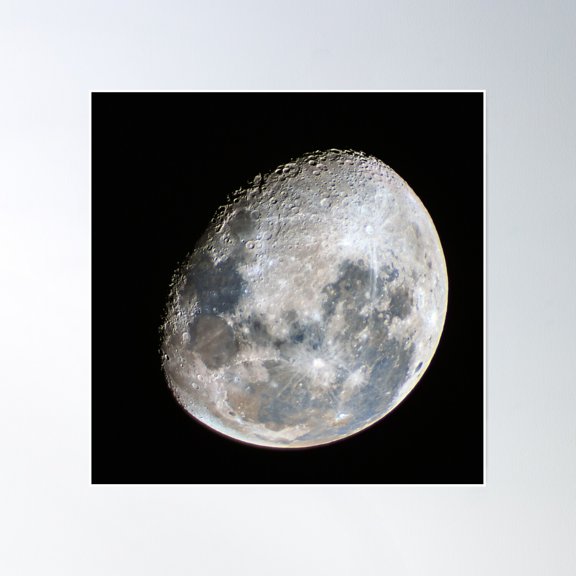 Waning Moon Poster Wall Art, Modern Wall Decor, 16x16 UNFRAMED