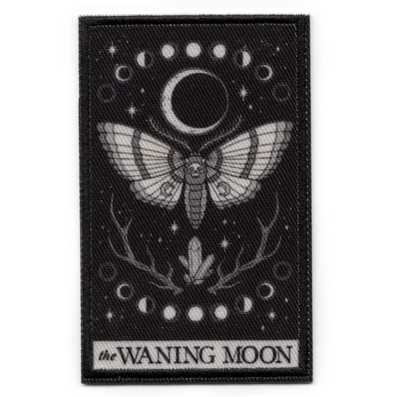 Waning Moon Tarot Card Patch Spiritual Readings Psychic Embroidered Iron On