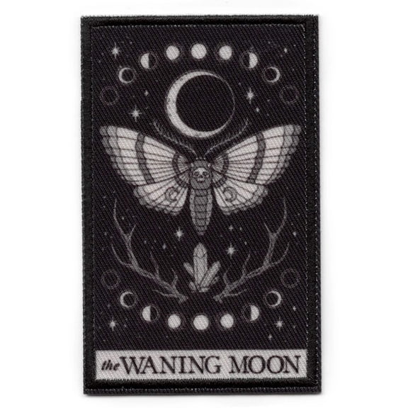 Waning Moon Tarot Card Patch Spiritual Readings Psychic Embroidered Iron On