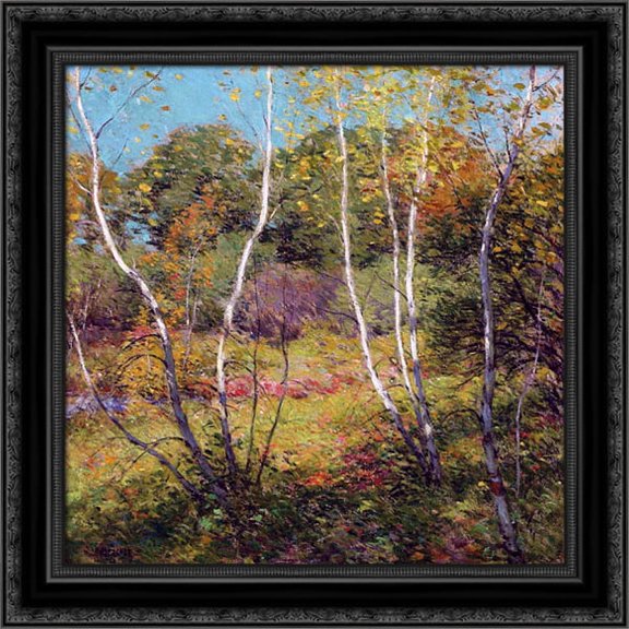 Waning Summer 20x20 Black Ornate Wood Framed Canvas Art by Metcalf, Willard