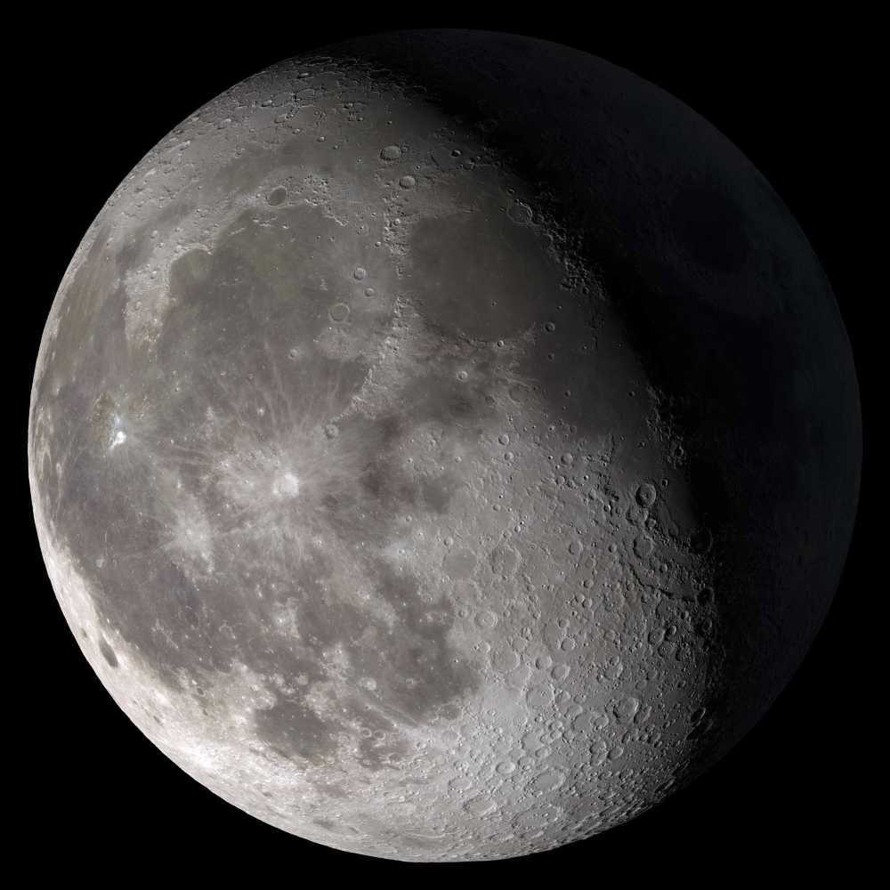 Waning gibbous moon Canvas Art - Stocktrek Images (28 x 28)