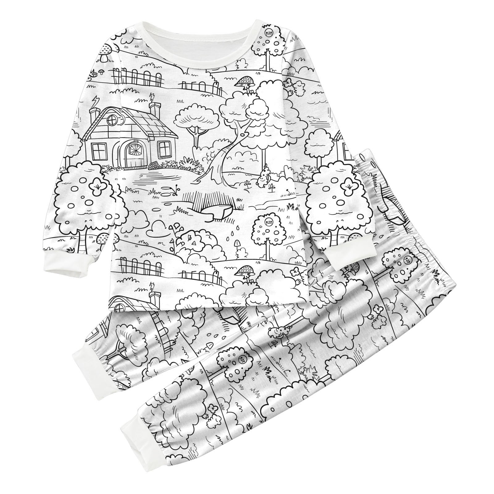 Wanlex Coloring Pajamas 5T Girls Christmas Pajamas Kid DIY Hand Painted ...