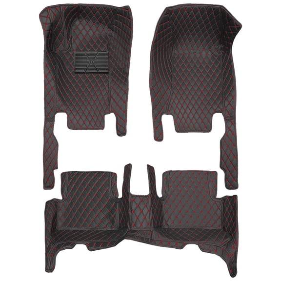 Wanling Complete Coverage Floor Mats for Lexus GS 2008-2011 All Weather Non-Slip Waterproof Premium Leather Carpets Black and Red