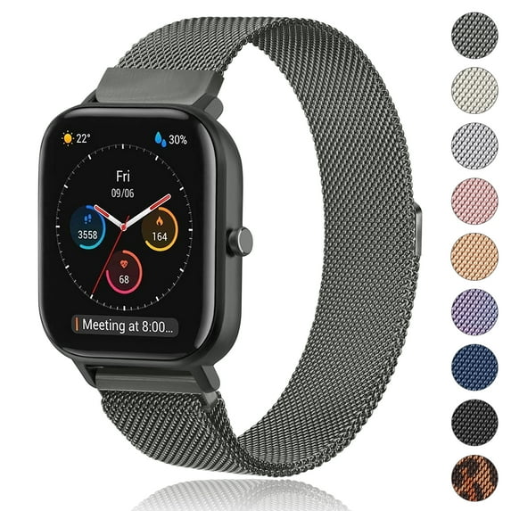 Wanme Metal Bands Compatible with Amazfit GTS 4/GTS 4 Mini/GTS 3/GTS 2e/GTS 2 mini, 20mm Quick Release Stainless Steel Replacement Watch Strap for Amazfit Bip 3/Bip U Pro/Bip/Bip Lite/Bip S