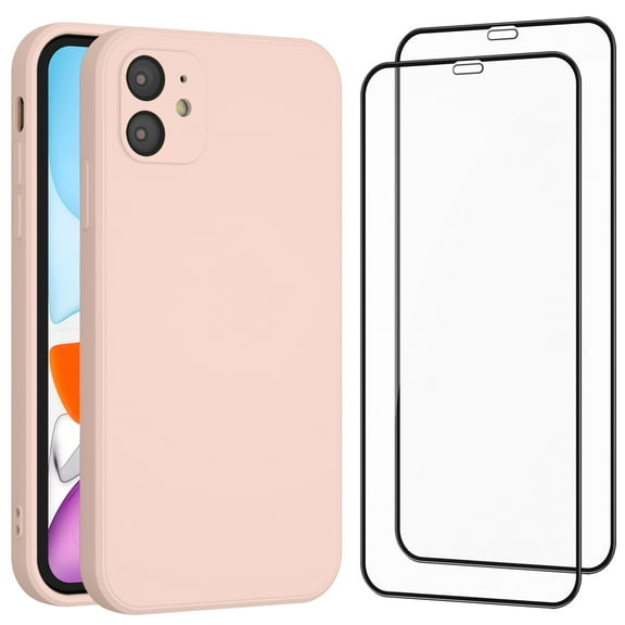 Wanme for iPhone 11 Case, Silicone Shockproof Case with 2 Screen Protectors, Anti-Scratch Microfiber Lining and Full Camera Protection for iPhone 11 6.1 inch