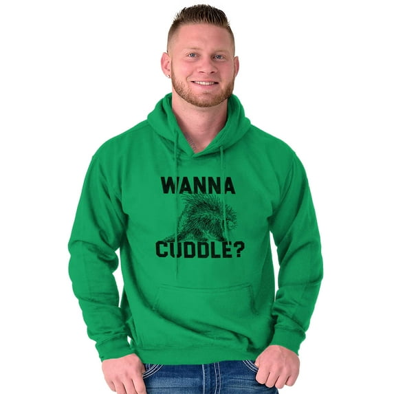 Wanna Cuddle Porcupine Animal Lover Hoodie Sweatshirt Women Men Brisco Brands X