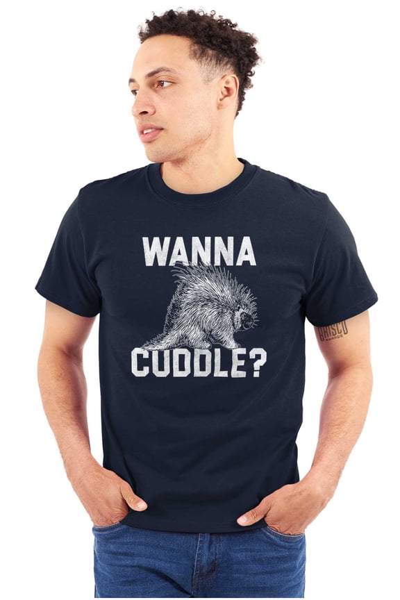 Wanna Cuddle Porcupine Animal Lover Plus Size Crewneck Graphic Tee Shirt Brisco Brands 2X
