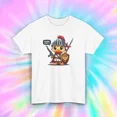 thumbnail image 1 of Wanna Fight Duck Knight Warrior Funny Battle Gamer Unisex T-Shirt up to size 5XL, 1 of 2