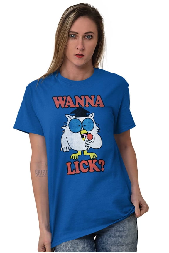 Wanna Lick Funny Mr. Owl Tootsie Pop Men's Graphic T Shirt Tees Brisco Brands L