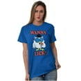 thumbnail image 1 of Wanna Lick Funny Mr. Owl Tootsie Pop Unisex Plus Size Graphic Tee Brisco Brands 2X, 1 of 5