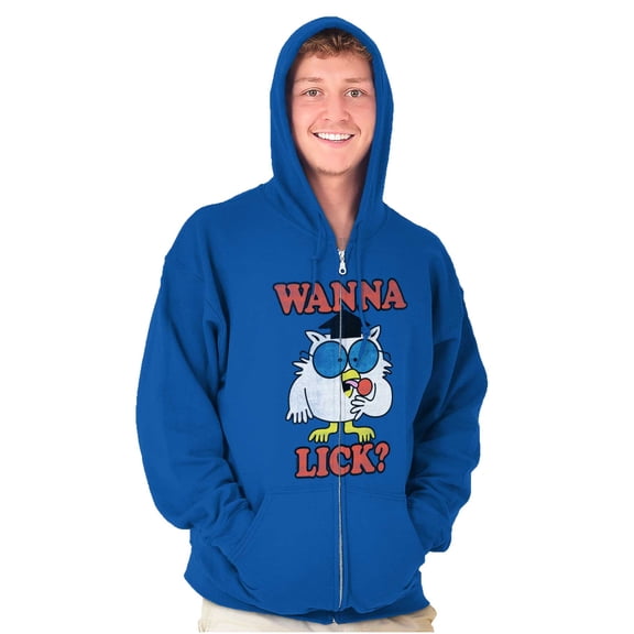 Wanna Lick Funny Mr. Owl Tootsie Pop Unisex Plus Size Zip Hoodie Brisco Brands 5X