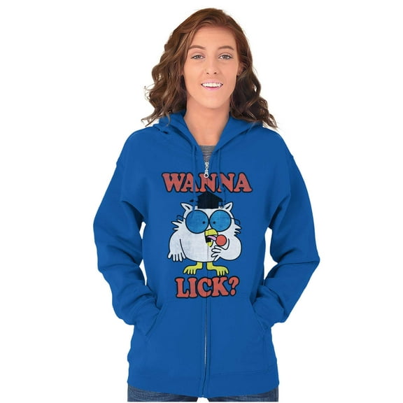 Wanna Lick Funny Mr. Owl Tootsie Pop Zip Up Hoodie Men's Women's Brisco Brands X