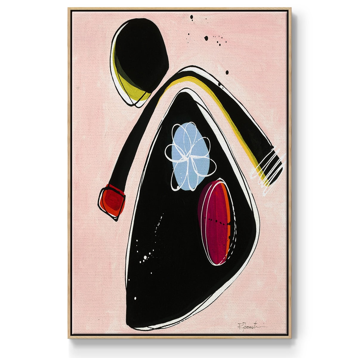 Wanna Play? II Framed Premium Gallery Wrapped Canvas - Ready to Hang - 27 x 41 - Natural Wood Floating Frame