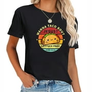 Wanna Taco Bout Jesus Cinco de Mayo Women Christia Women's Graphic Tee, Stylish and Breathable Summer Top with Comfortable Fit