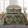 thumbnail image 1 of WannaToo Quilt Twin Size Comforter Cotton Bedding Set With Shams, Coffee, 1 of 7