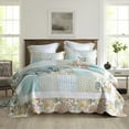 thumbnail image 1 of WannaToo Cotton Bedspread Quilt Set for All Season, Light Green Patchwork, Queen, 1 of 6